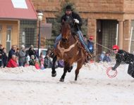 Snowboarding Skijoring